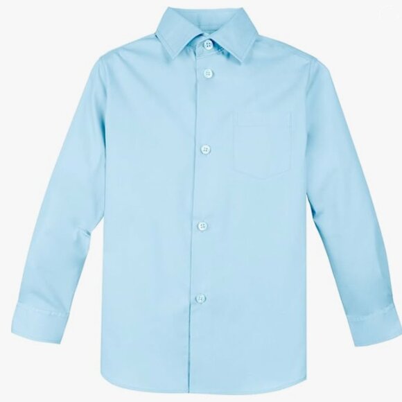 Boys Size 5 Sky Blue Button Down Long Sleeve Shirt - Picture 2 of 7